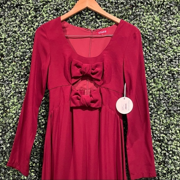NWT Staud Maroon Lido Dress In Garnet 2 - Picture 8 of 8